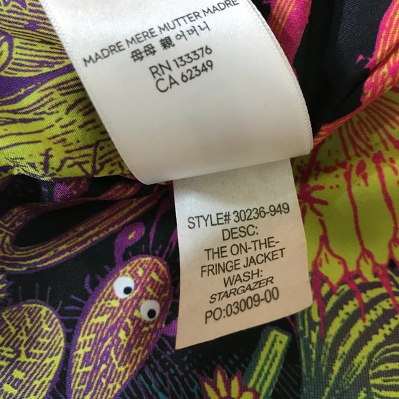 MOTHER On The Fringe Faux Suede Fringed Western Style Boho Crop Jacket Sz XS - Picture 8 of 16